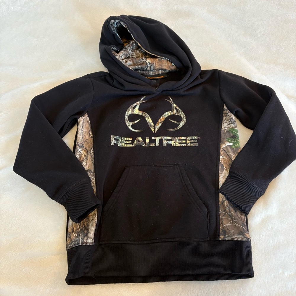 Realtree Kids Black and Camo Hoodie
